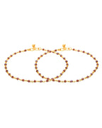 Jewels Nest Gold Tone Beaded Anklet For Women