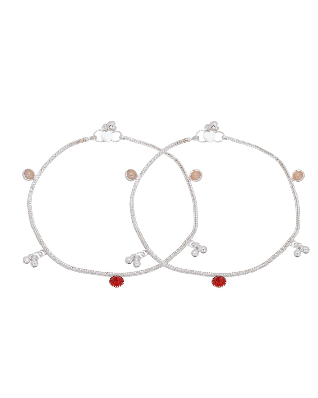 Jewels Nest Silver Charm Anklet For Women
