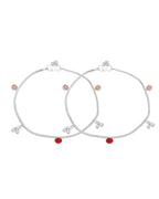 Jewels Nest Silver Charm Anklet For Women