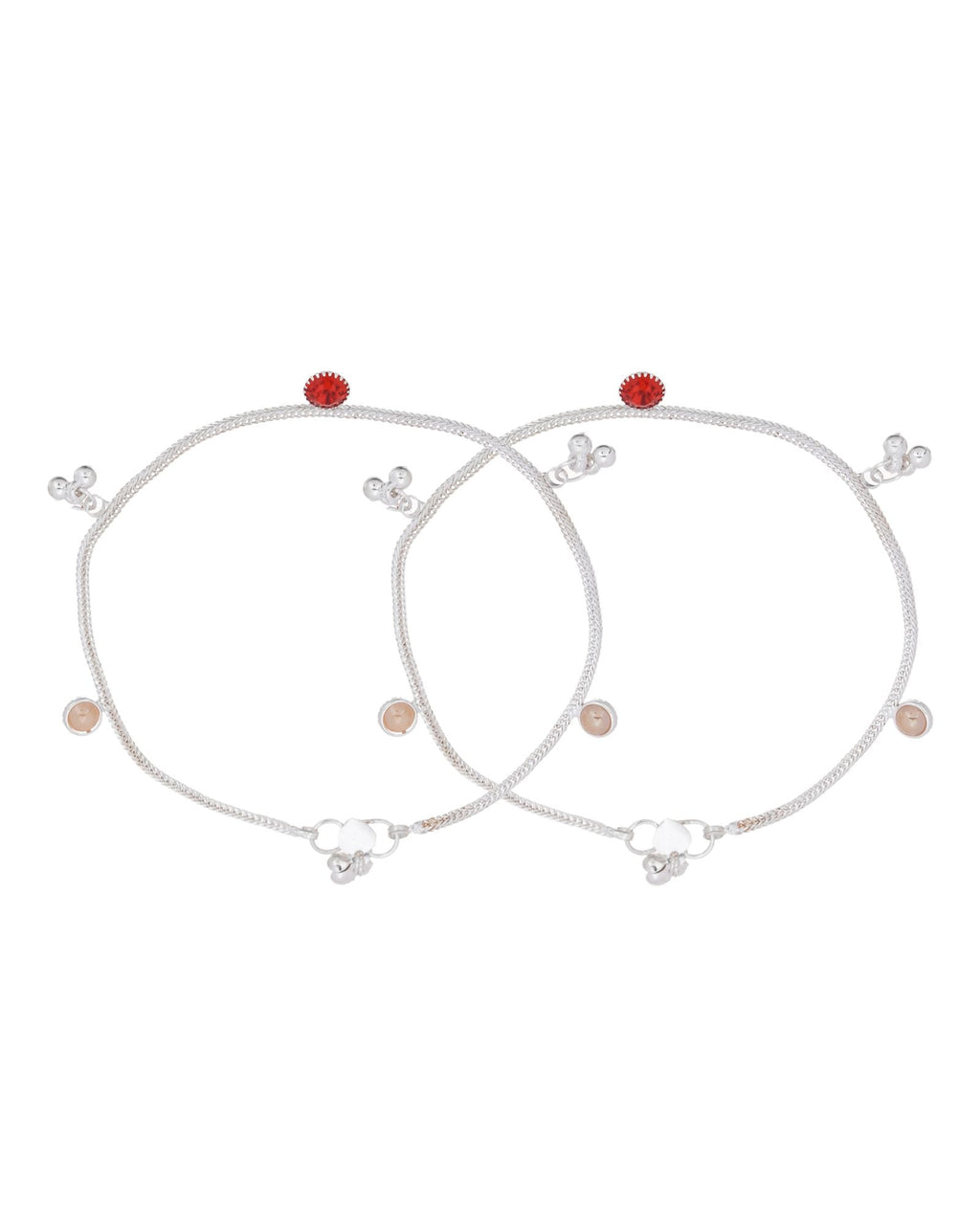 Jewels Nest Silver Charm Anklet For Women