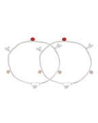 Jewels Nest Silver Charm Anklet For Women