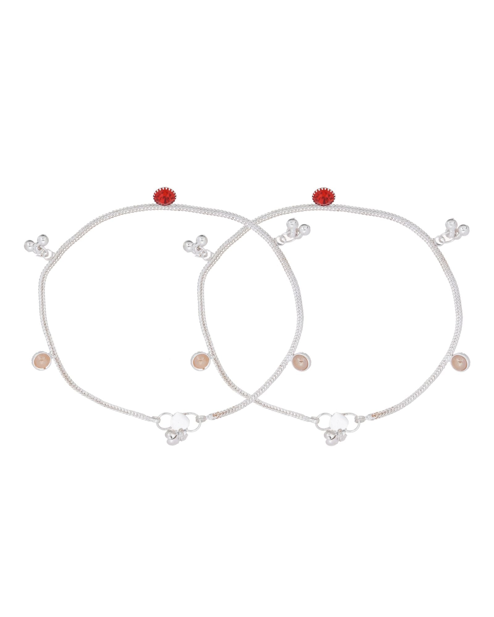 Jewels Nest Silver Charm Anklet For Women