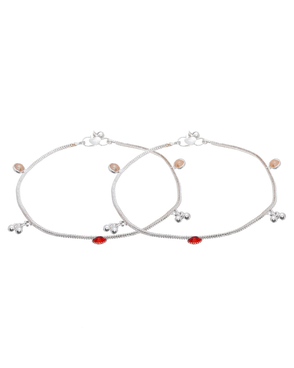 Jewels Nest Silver Charm Anklet For Women