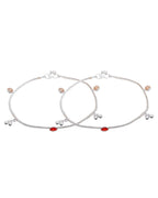 Jewels Nest Silver Charm Anklet For Women