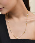 Jewels Nest Elegant Gold-Polished Beaded Chain – Premium Brass Designer Jewelry