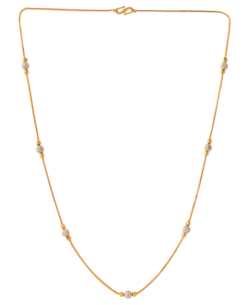 Jewels Nest Elegant Gold-Polished Beaded Chain – Premium Brass Designer Jewelry
