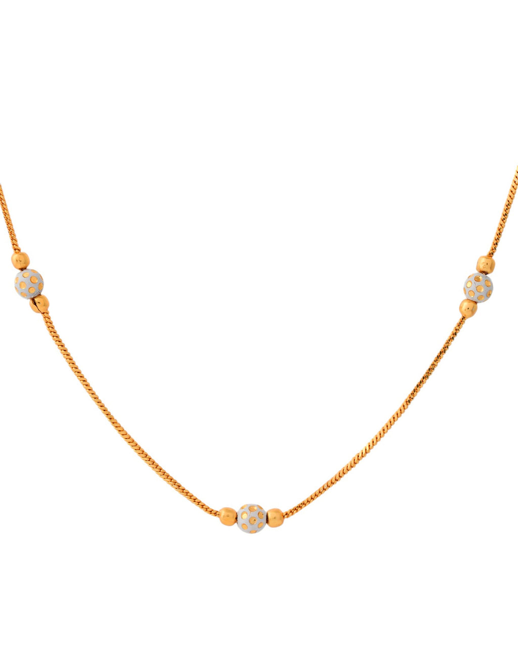 Jewels Nest Elegant Gold-Polished Beaded Chain – Premium Brass Designer Jewelry