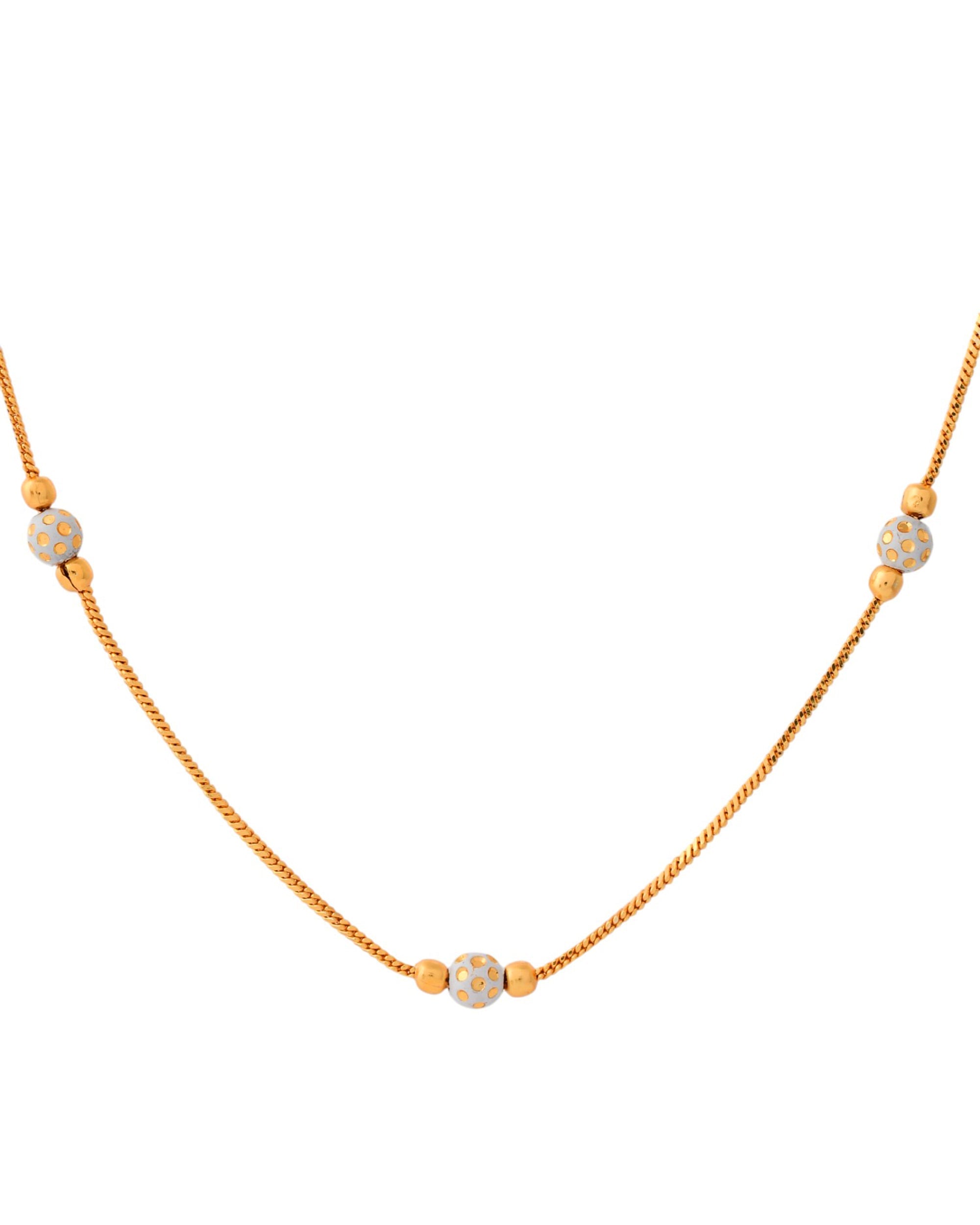 Jewels Nest Elegant Gold-Polished Beaded Chain – Premium Brass Designer Jewelry