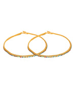 Jewels Nest Gold Plated Multicolor Stone Chain Anklet For Women