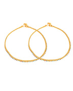 Jewels Nest Gold Plated Multicolor Stone Chain Anklet For Women