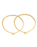 Jewels Nest Gold Plated Multicolor Stone Chain Anklet For Women