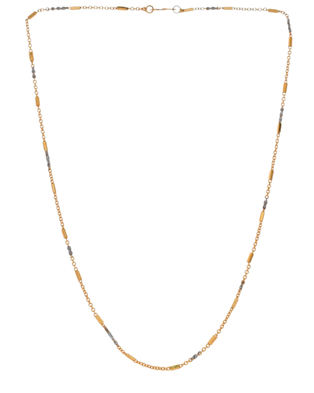 Jewels Nest Elegant Gold-Tone Dual-Tone Textured Chain for Men & Women