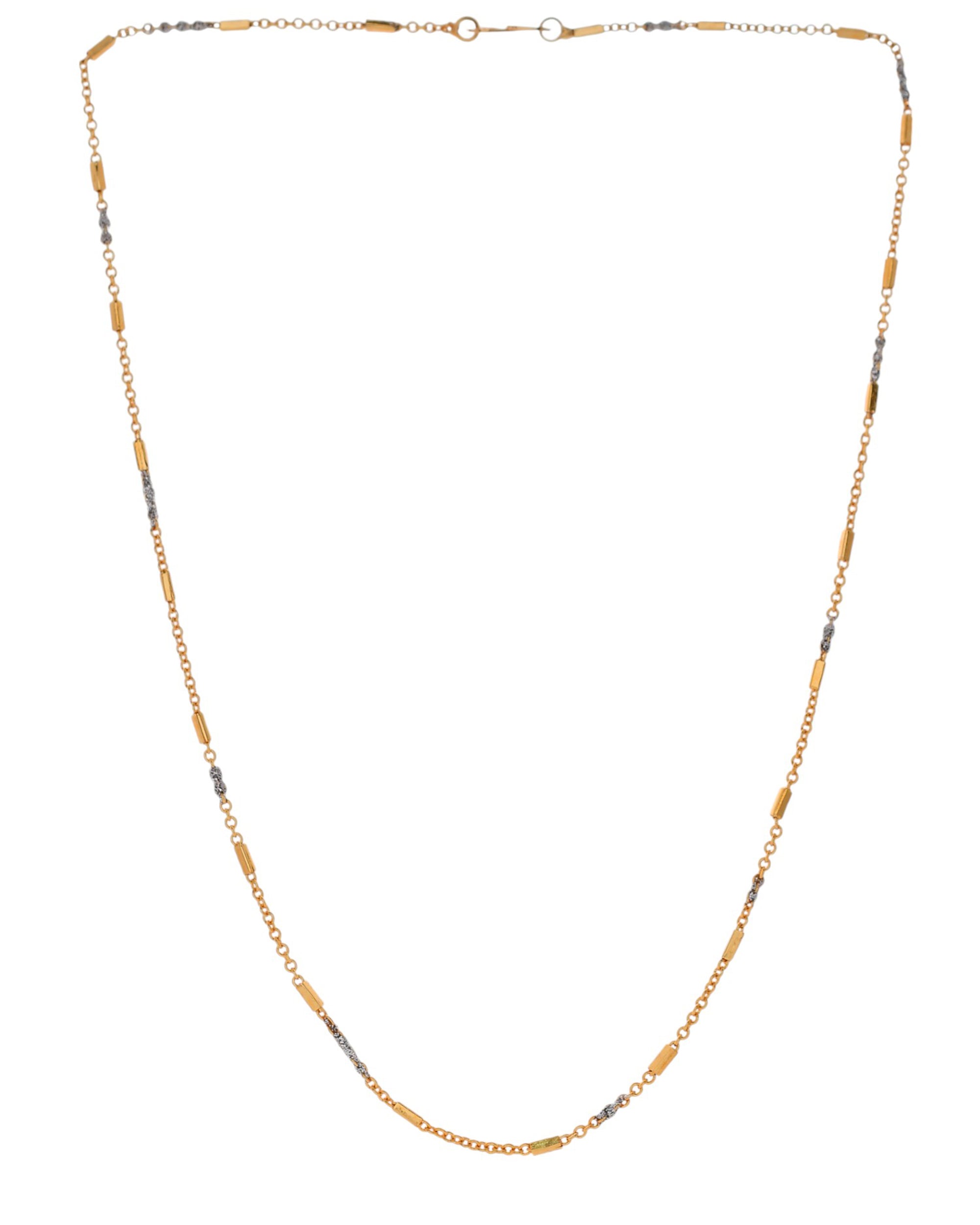 Jewels Nest Elegant Gold-Tone Dual-Tone Textured Chain for Men & Women