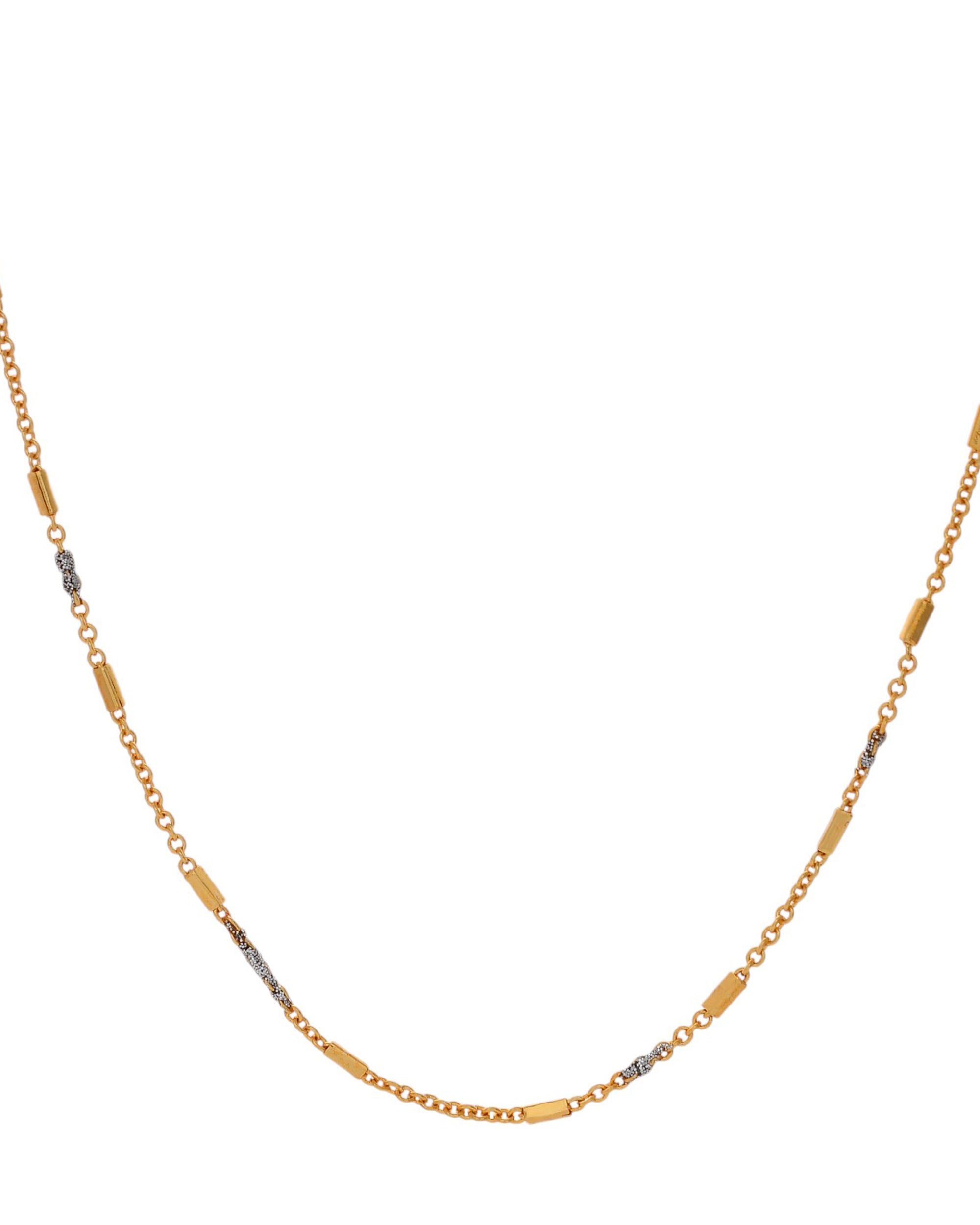 Jewels Nest Elegant Gold-Tone Dual-Tone Textured Chain for Men & Women