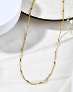 Jewels Nest Elegant Gold-Tone Dual-Tone Textured Chain for Men & Women