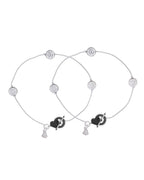 Jewels Nest Moonmark Minimal Silver Anklet With Coin Motif And Statement Heart Clasp