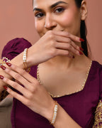 Jewels Nest Gold-Toned Stone Studded Openable Bangles For Women - Distacart