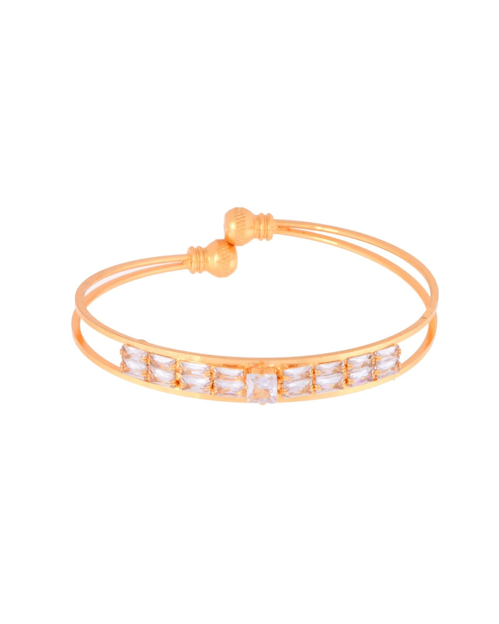Jewels Nest Gold-Toned Stone Studded Openable Bangles For Women - Distacart