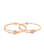 Jewels Nest Gold-Toned Stone Accent Openable Bangles For Women - Distacart