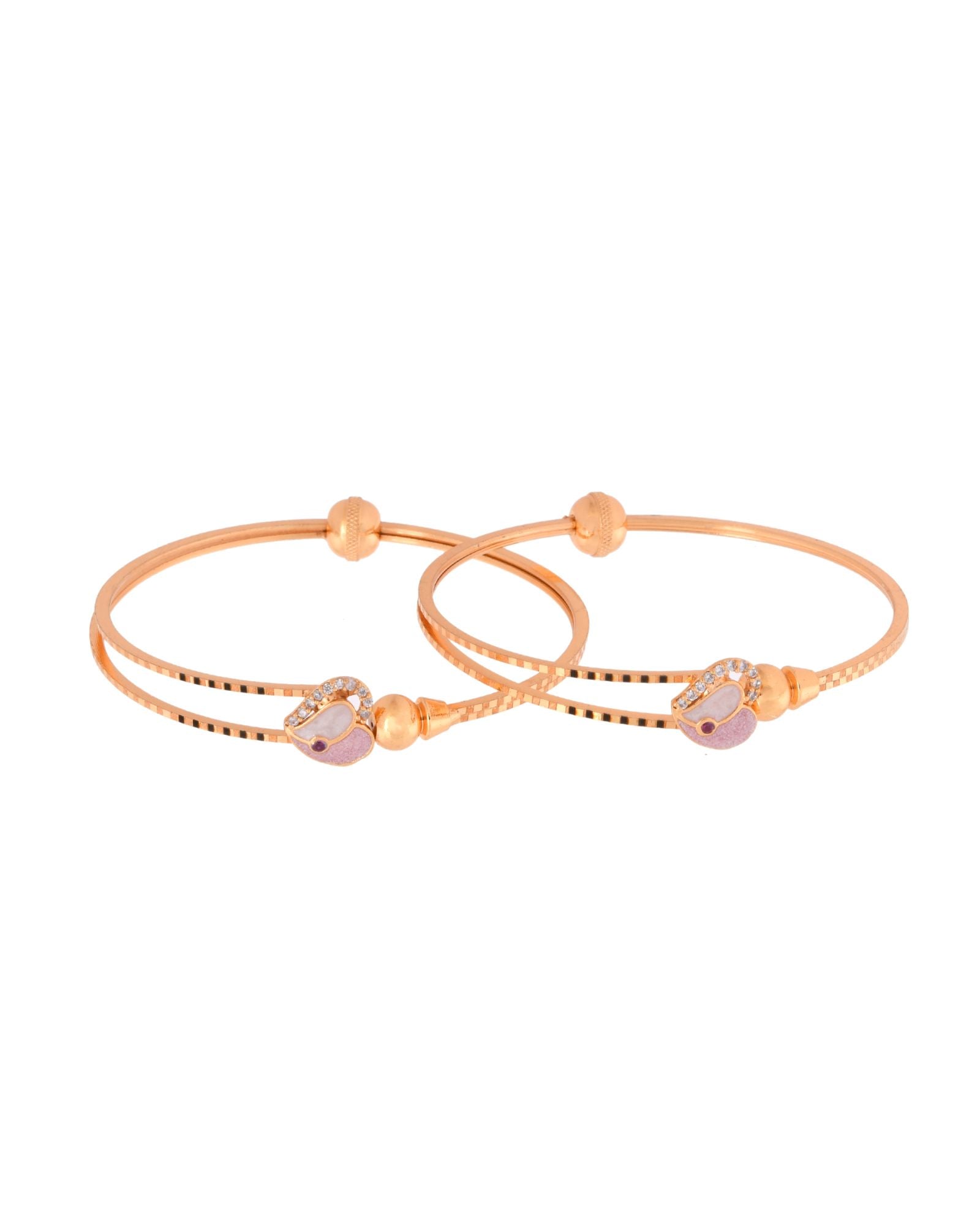 Jewels Nest Gold-Toned Stone Accent Openable Bangles For Women - Distacart