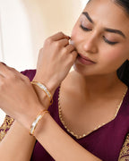 Jewels Nest Gold-Toned Crystal Studded Openable Bangles For Women - Distacart