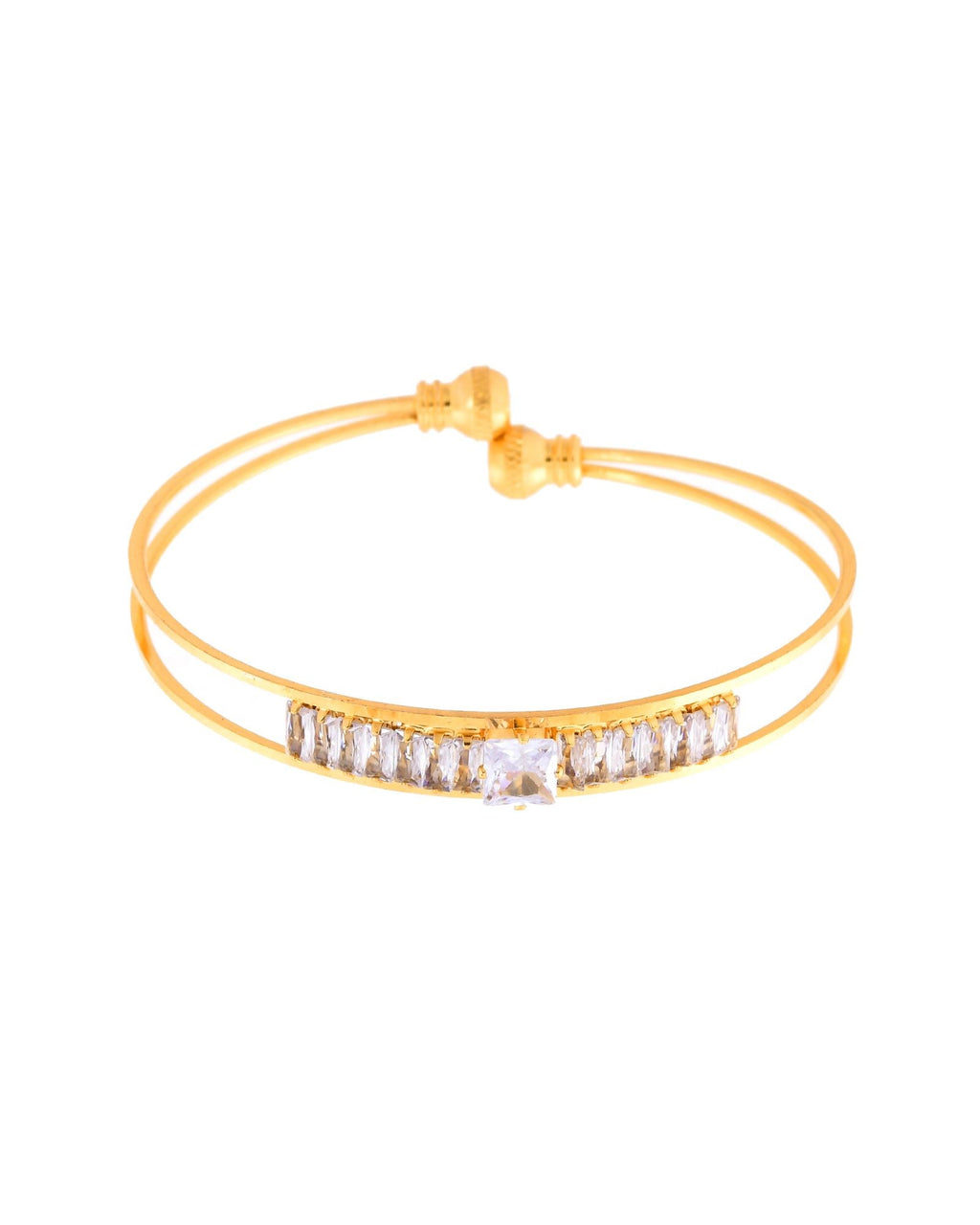 Jewels Nest Gold-Toned Crystal Studded Openable Bangles For Women - Distacart