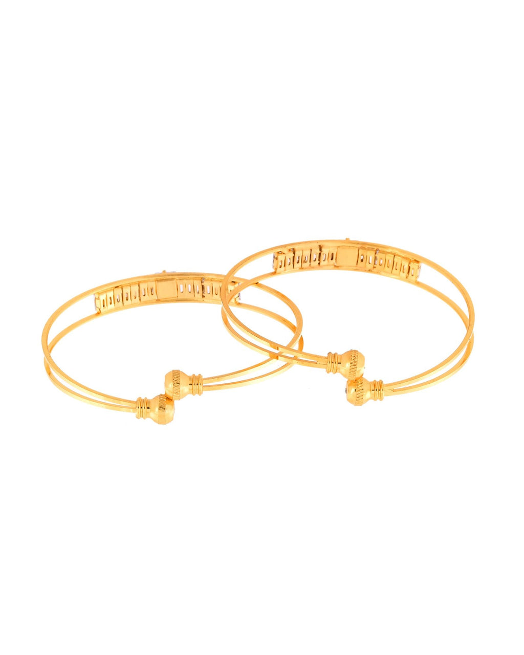 Jewels Nest Gold-Toned Crystal Studded Openable Bangles For Women - Distacart