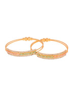 Jewels Nest Gold-Toned Dual Stone Crystal Detail Openable Bangles For Women - Distacart