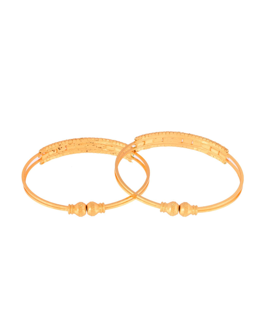 Jewels Nest Gold-Toned Dual Stone Crystal Detail Openable Bangles For Women - Distacart