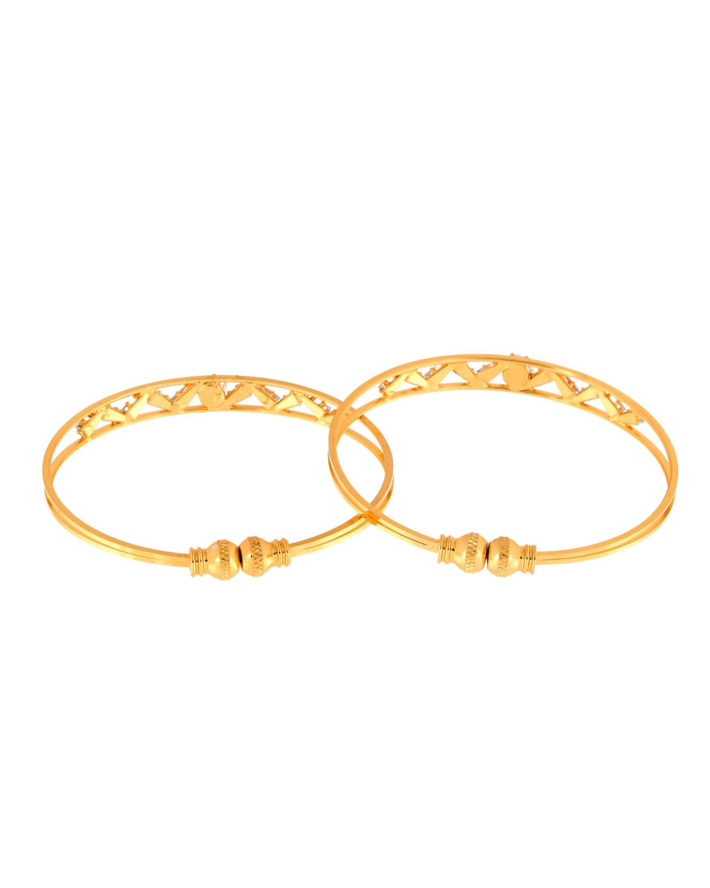 Jewels Nest Gold-Plated Crystal Studded Adjustable Bangle Set For Women - Distacart