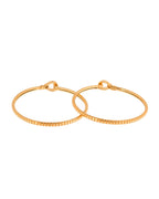 Jewels Nest Gold-Plated Textured Bangle Set With Crystal Accent For Women - Distacart