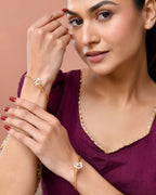 Jewels Nest Gold-Plated Textured Bangle Set With Butterfly Motif For Women - Distacart