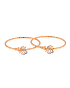 Jewels Nest Gold-Plated Textured Bangle Set With Butterfly Motif For Women - Distacart