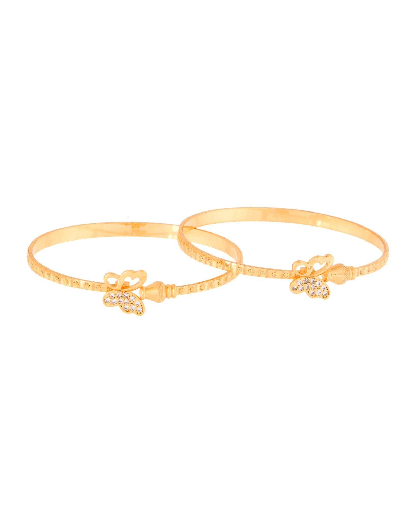Jewels Nest Gold Plated Heart Charm Bangles Set For Women – Daily & Party Wear - Distacart