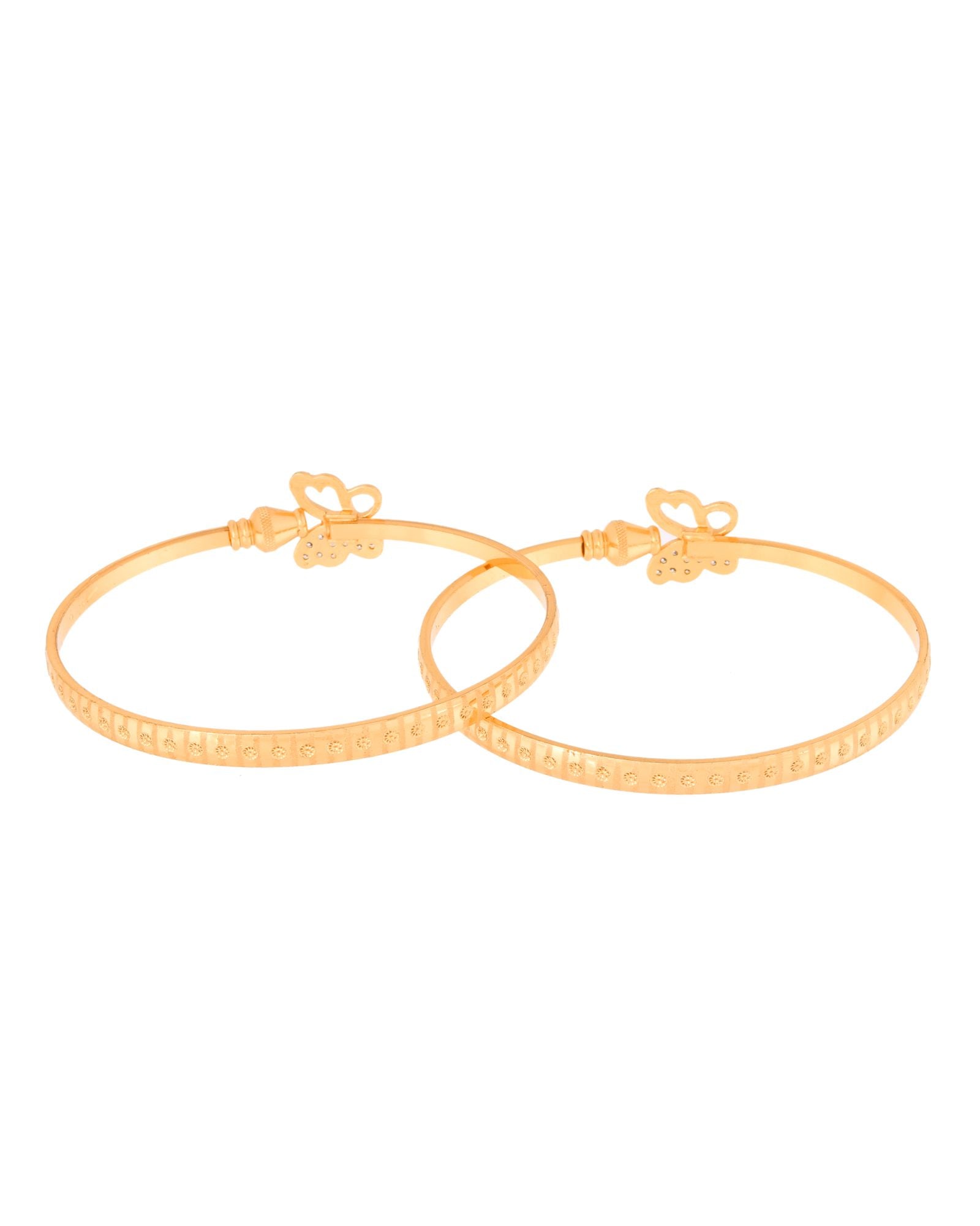 Jewels Nest Gold Plated Heart Charm Bangles Set For Women – Daily & Party Wear - Distacart