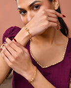 Jewels Nest Gold Plated Textured Finish Bangles Set For Women – Daily Wear - Distacart