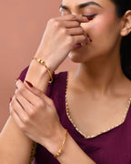 Jewels Nest Gold Plated Textured Finish Bangles Set For Women – Daily Wear - Distacart