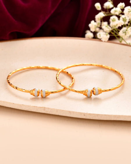 Jewels Nest Gold Plated Textured Finish Bangles Set For Women – Daily Wear