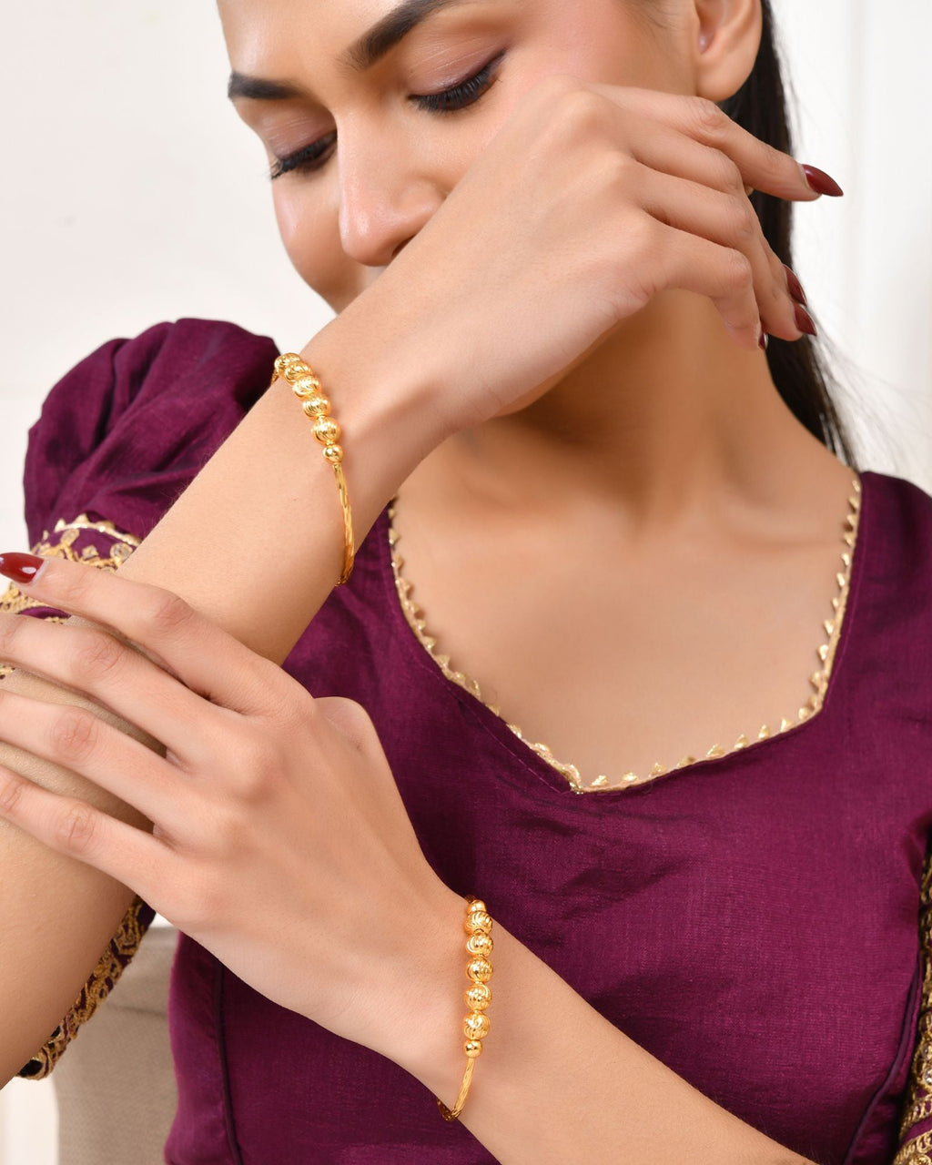 Jewels Nest Gold Plated Beaded Design Bangles Set For Women – Daily Wear - Distacart