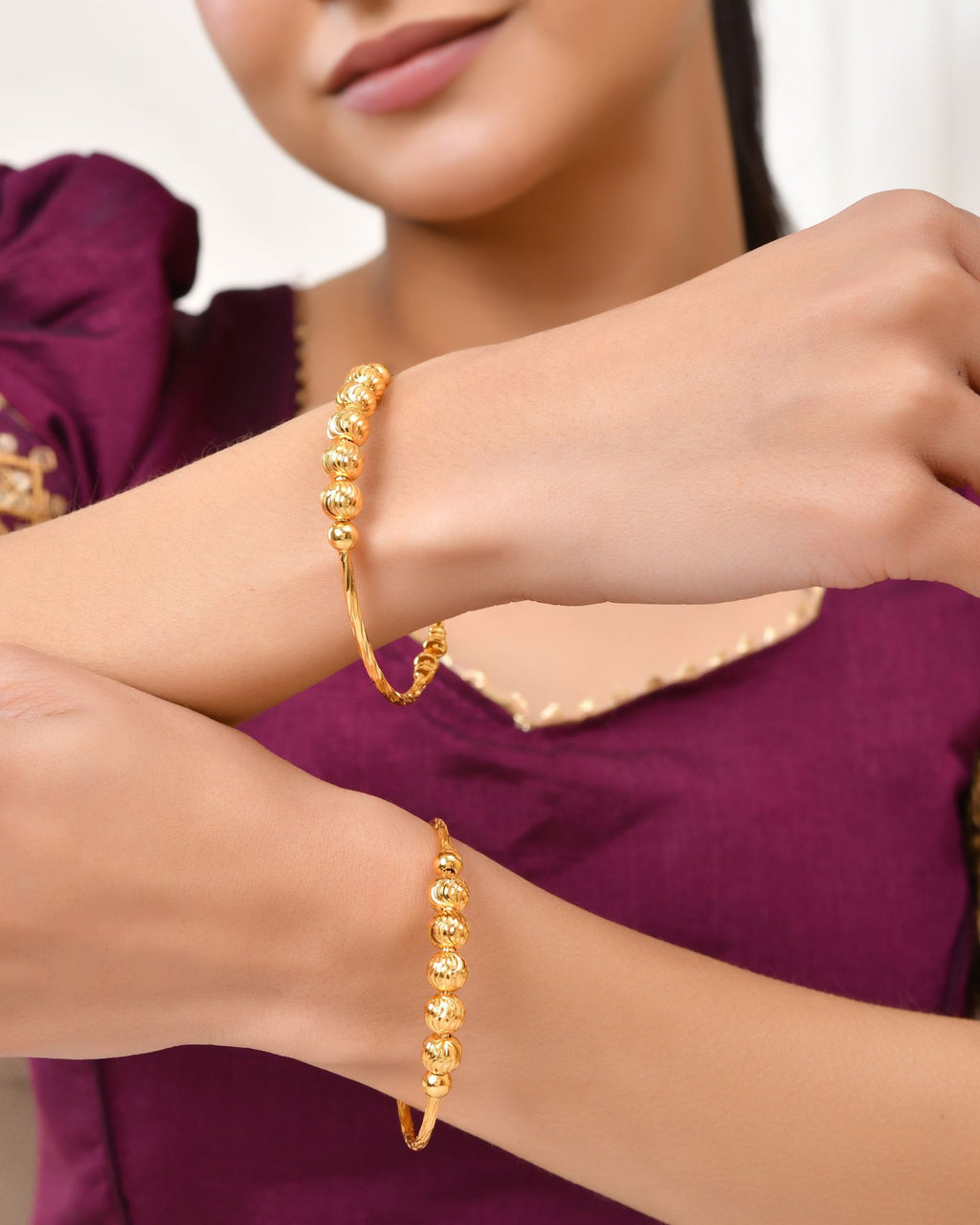 Jewels Nest Gold Plated Beaded Design Bangles Set For Women – Daily Wear - Distacart