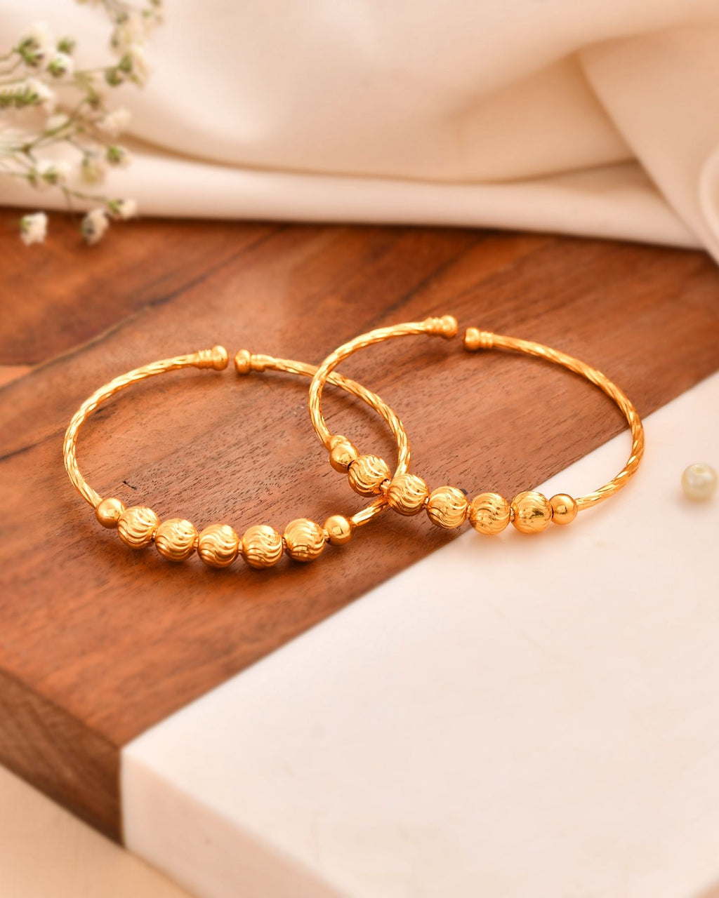 Jewels Nest Gold Plated Beaded Design Bangles Set For Women – Daily Wear - Distacart