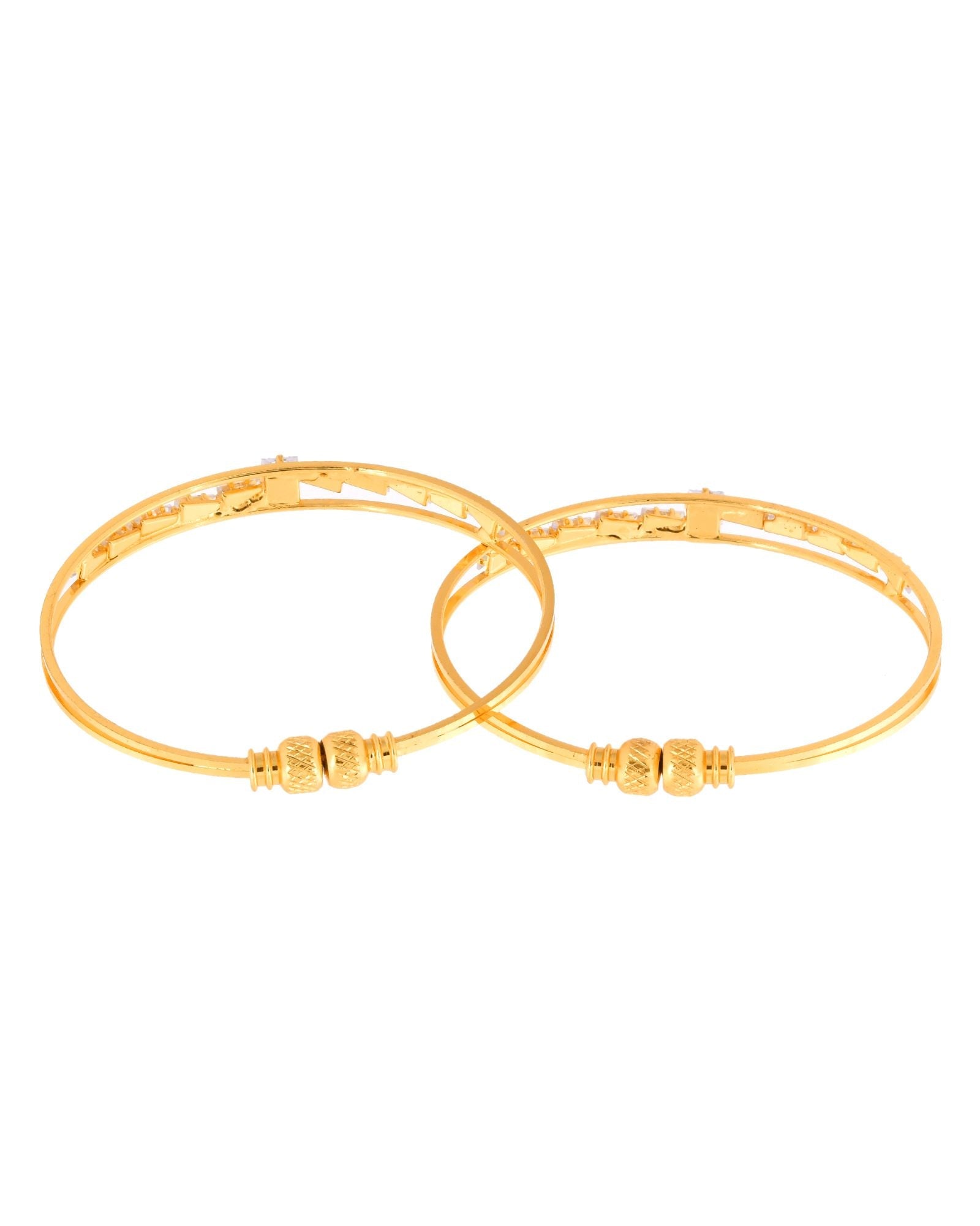 Jewels Nest Gold Plated Stone Studded Bangles Set For Women – Elegant Party Wear - Distacart
