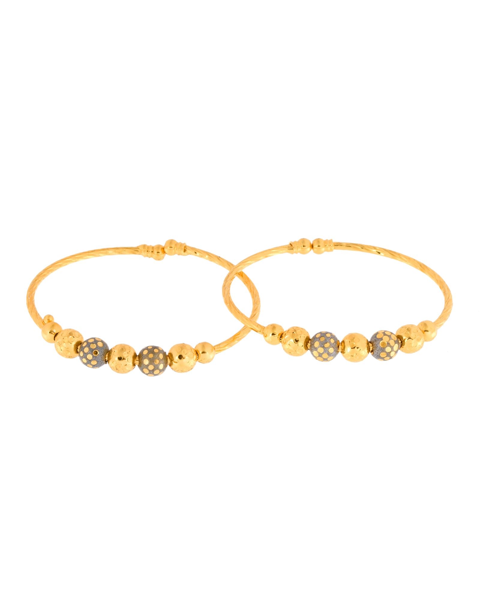 Jewels Nest Gold Plated Beaded Bangles Set For Women – Traditional Daily Wear