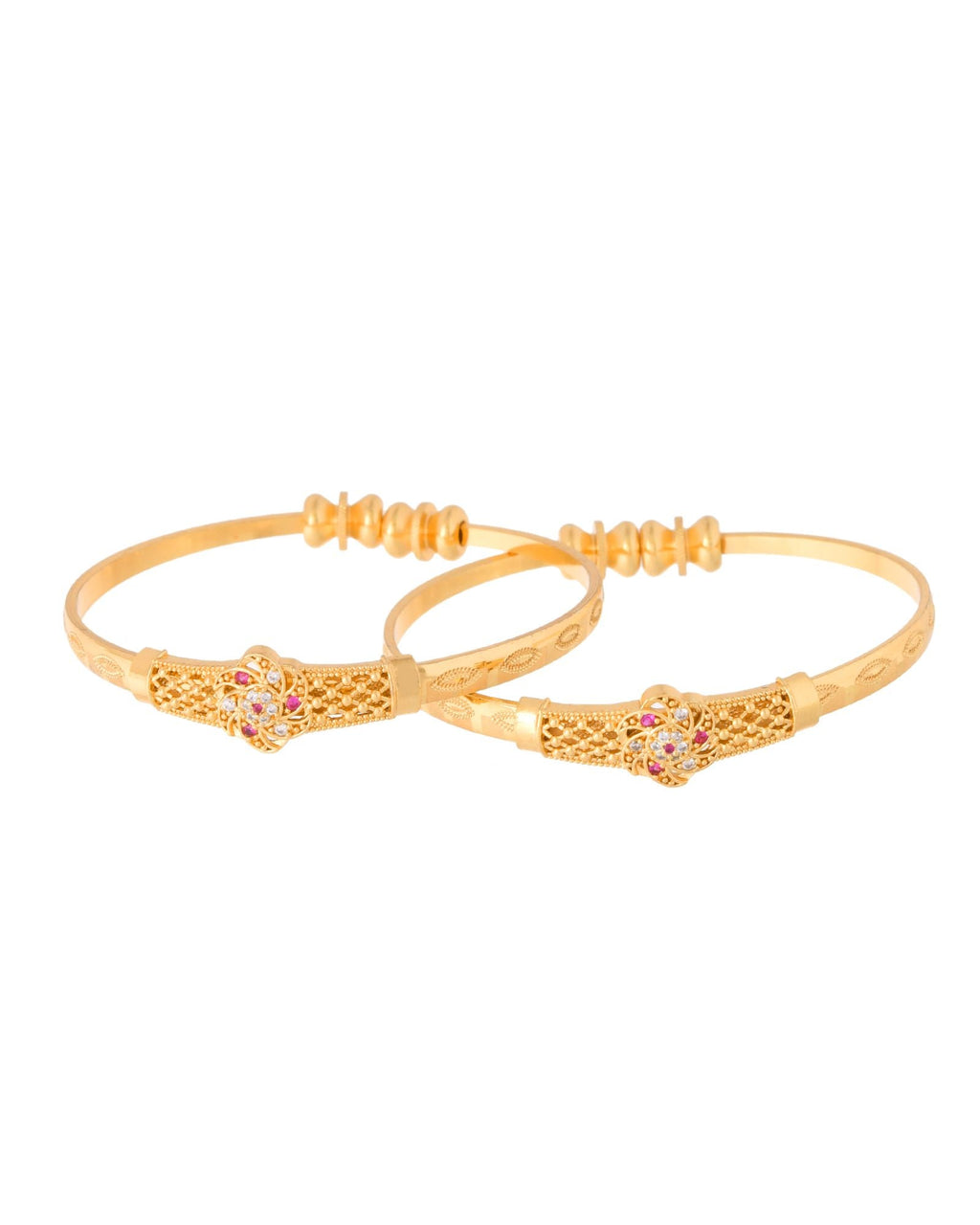 Jewels Nest Gold Plated Floral Design Bangles Set For Women – Festive & Traditional Wear - Distacart