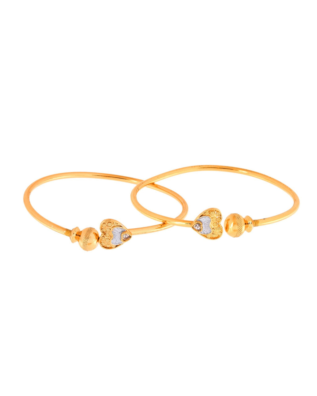 Jewels Nest Gold Plated Heart Design Bangles Set For Women – Elegant Festive Wear - Distacart