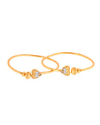Jewels Nest Gold Plated Heart Design Bangles Set For Women – Elegant Festive Wear - Distacart