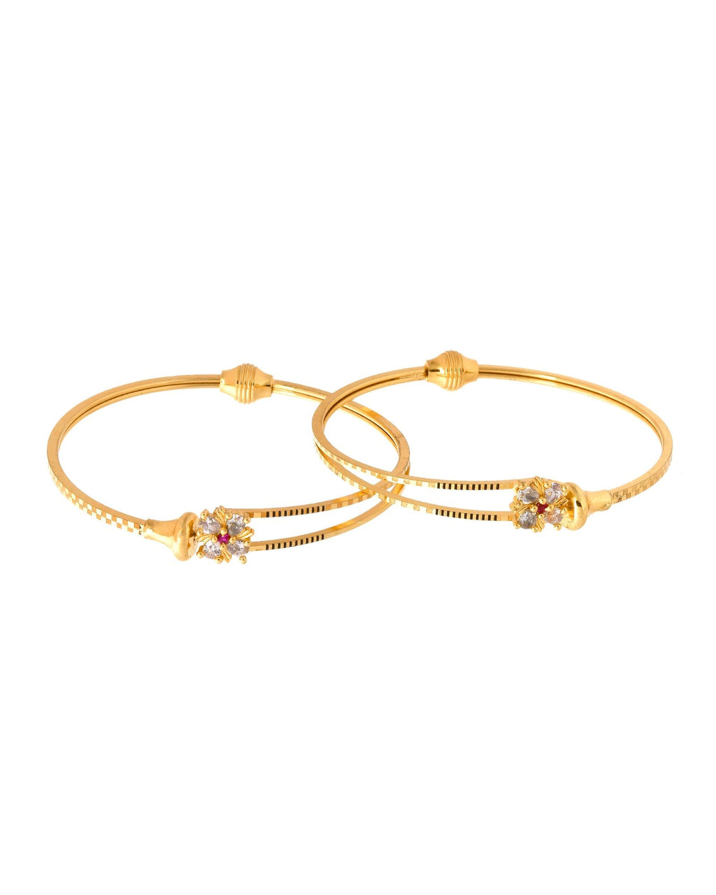 Jewels Nest Gold Plated Floral Stone Bangles Set For Women – Traditional Festive Jewellery - Distacart