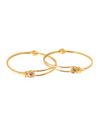 Jewels Nest Gold Plated Floral Stone Bangles Set For Women – Traditional Festive Jewellery - Distacart