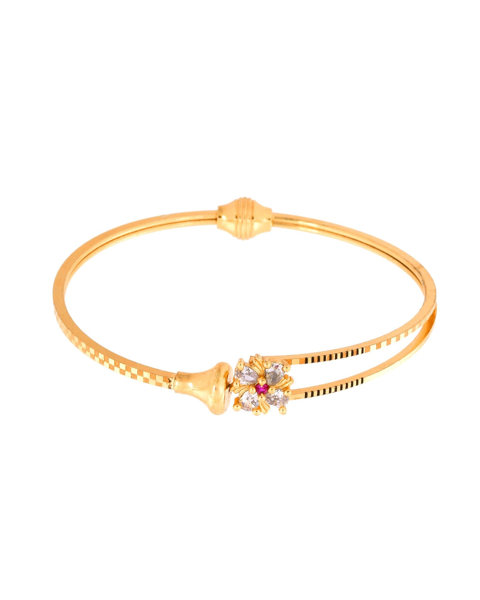 Jewels Nest Gold Plated Floral Stone Bangles Set For Women – Traditional Festive Jewellery - Distacart