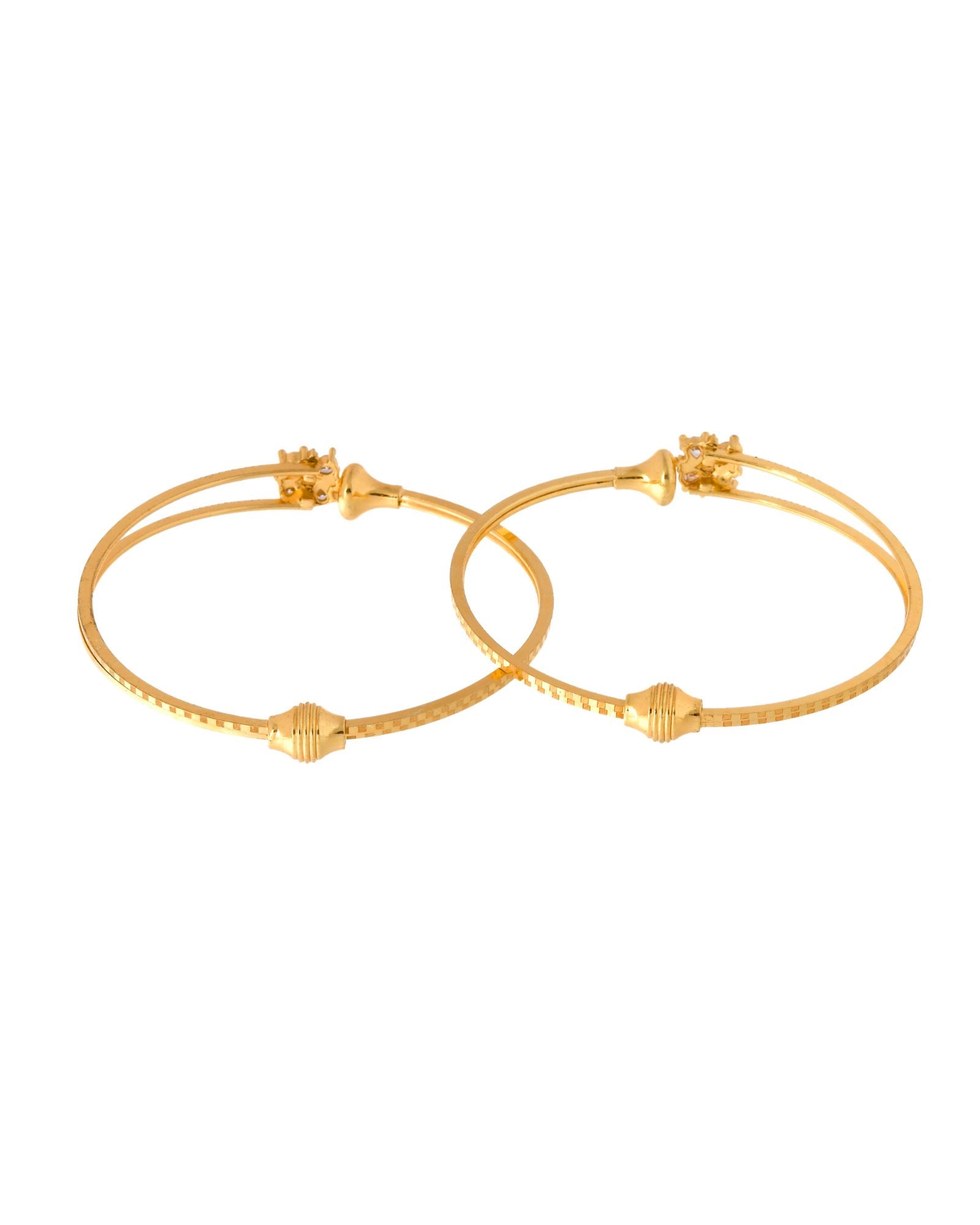 Jewels Nest Gold Plated Floral Stone Bangles Set For Women – Traditional Festive Jewellery - Distacart